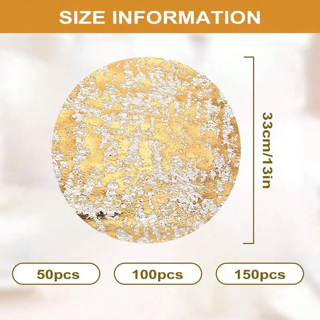 50 100 150 Disposable Gold Placemats Foil Mesh Mats Dining Table