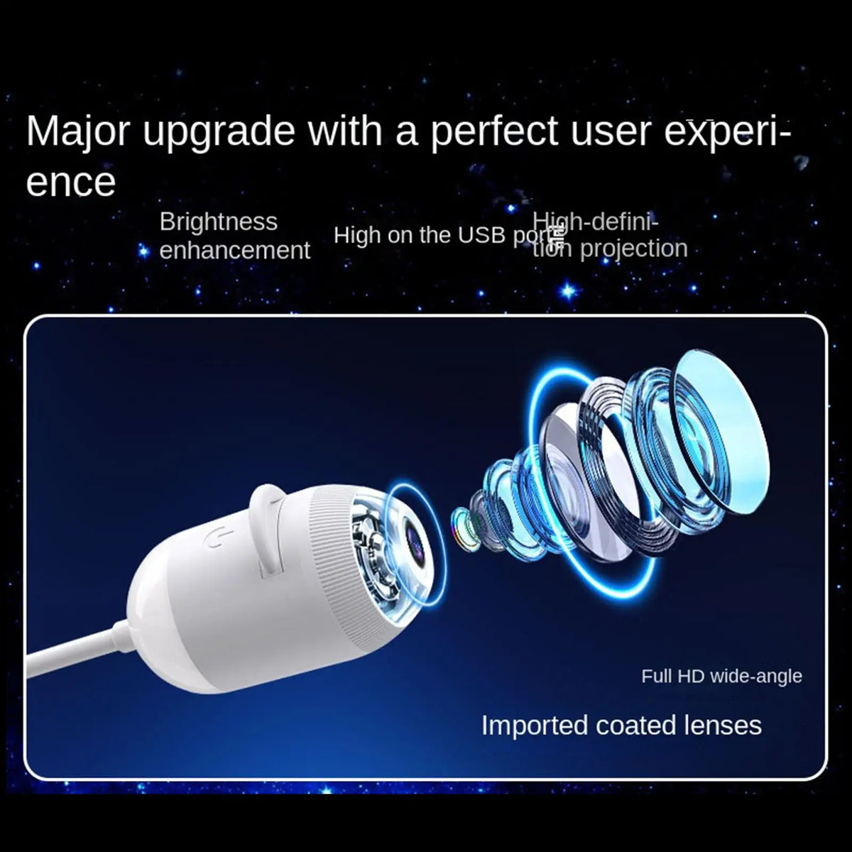Mini Galaxy Star Projector Night Light – 24 Themes & 360°