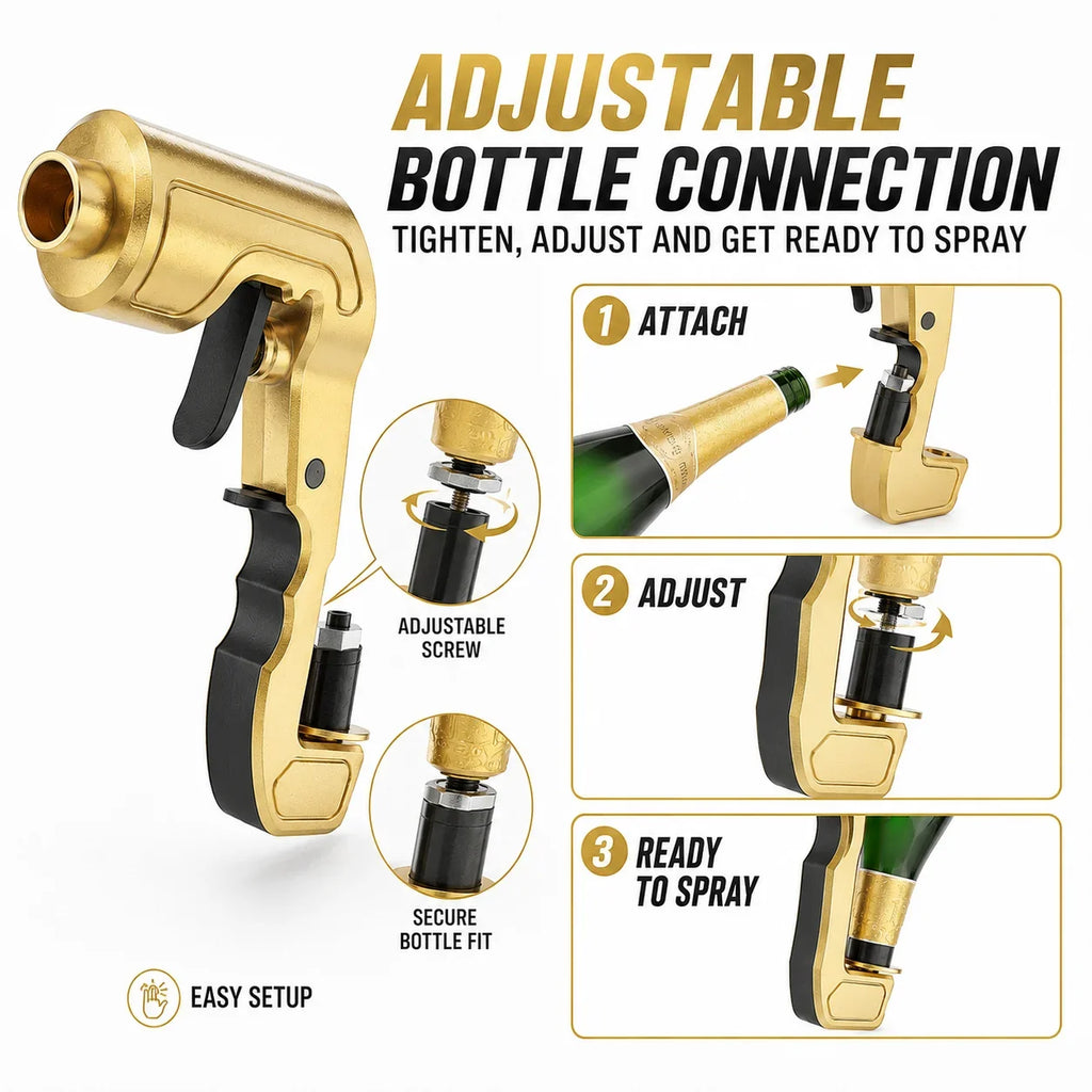 Champagne Sprayer Gun – Leak-Proof Party Bottle Shooter