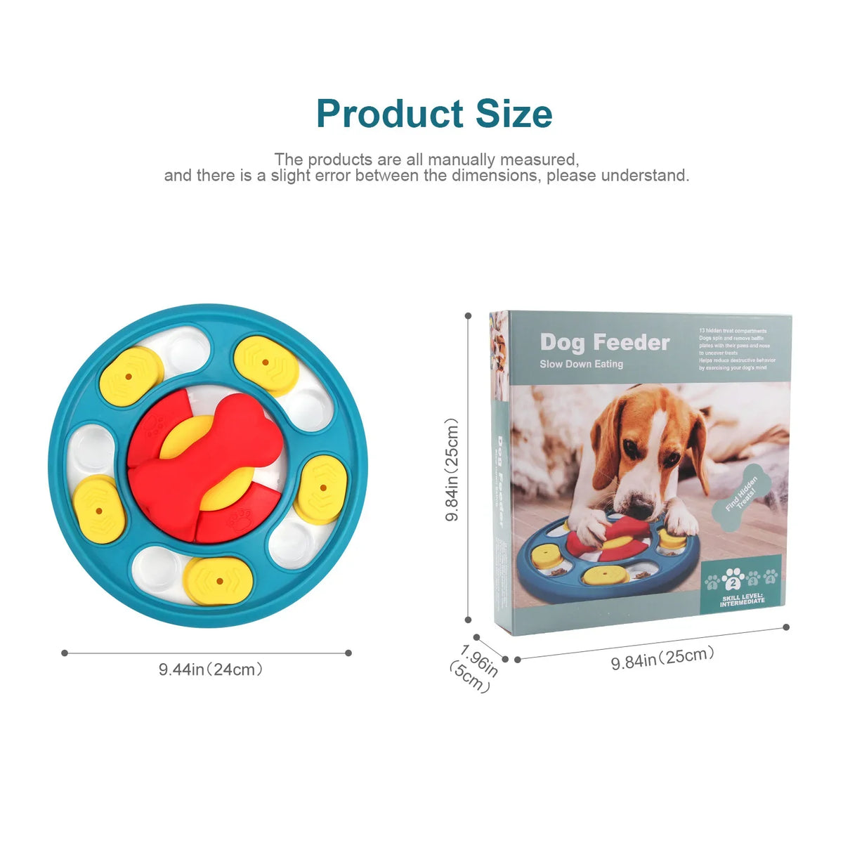 Pet Toy Rotating Feeding Slow Food Bowl Dog Turntable Chewy Training