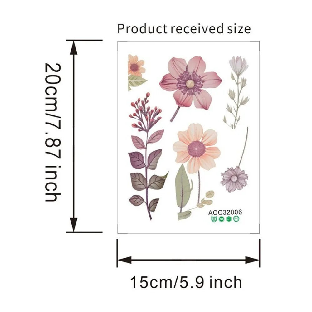 Beautiful Flowers Switch Wall Sticker PVC DIY Waterproof Removable