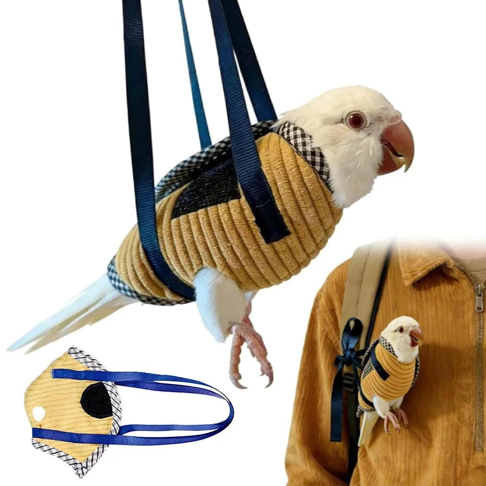 Parrot Travel Backpack – Breathable Bird Carrier with Perch