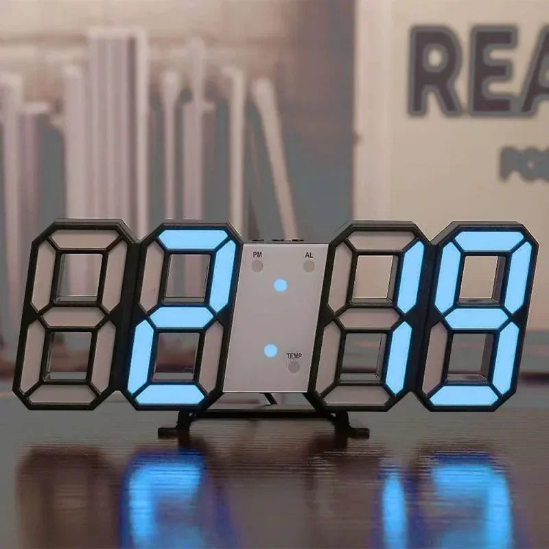 LED Digital Wall Clock – Alarm, Temp & Date Display