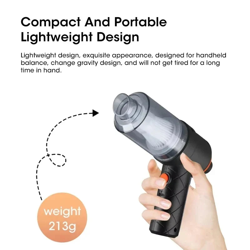 NOCCLILI 6000Pa Handheld Car Vacuum – Wet/Dry Pet Hair