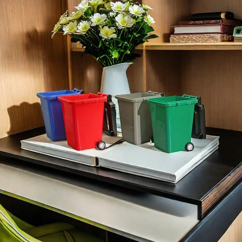Mini Trash Can Pen Holders Office Desk Lightweight Plastic Organizer