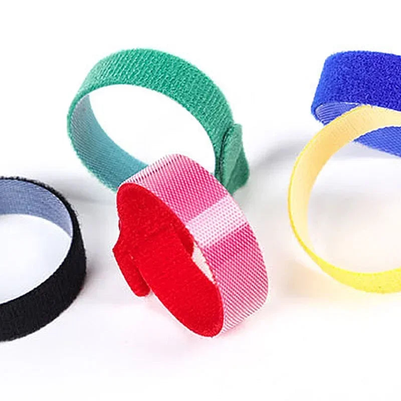 Reusable Self-Adhesive Nylon Cable Ties – Hook & Loop Colors