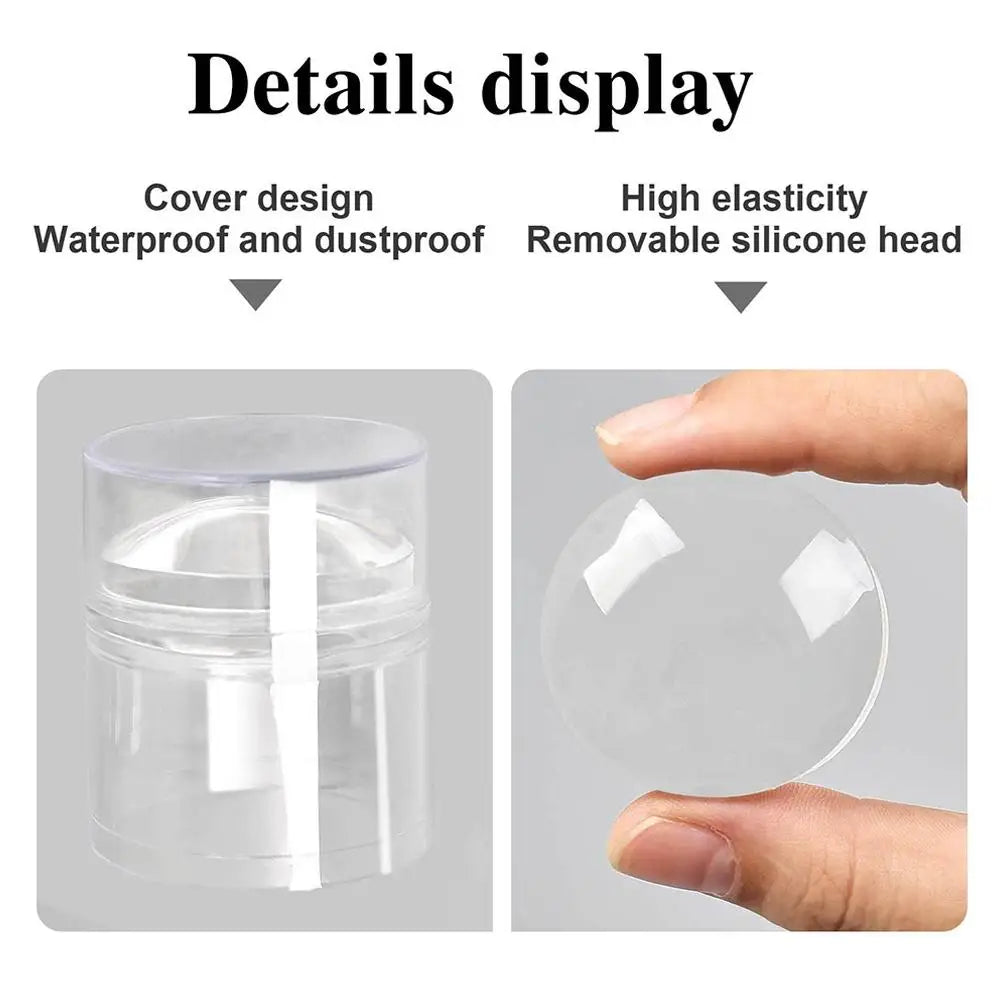 French Nail Art Stamper – Clear Silicone Stamp & Scraper