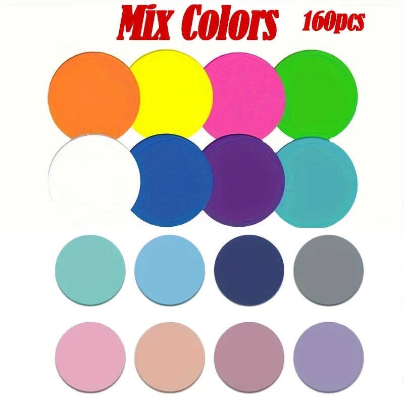 160 Pcs Clear Round Sticky Notes – Morandi Transparent Page Flags