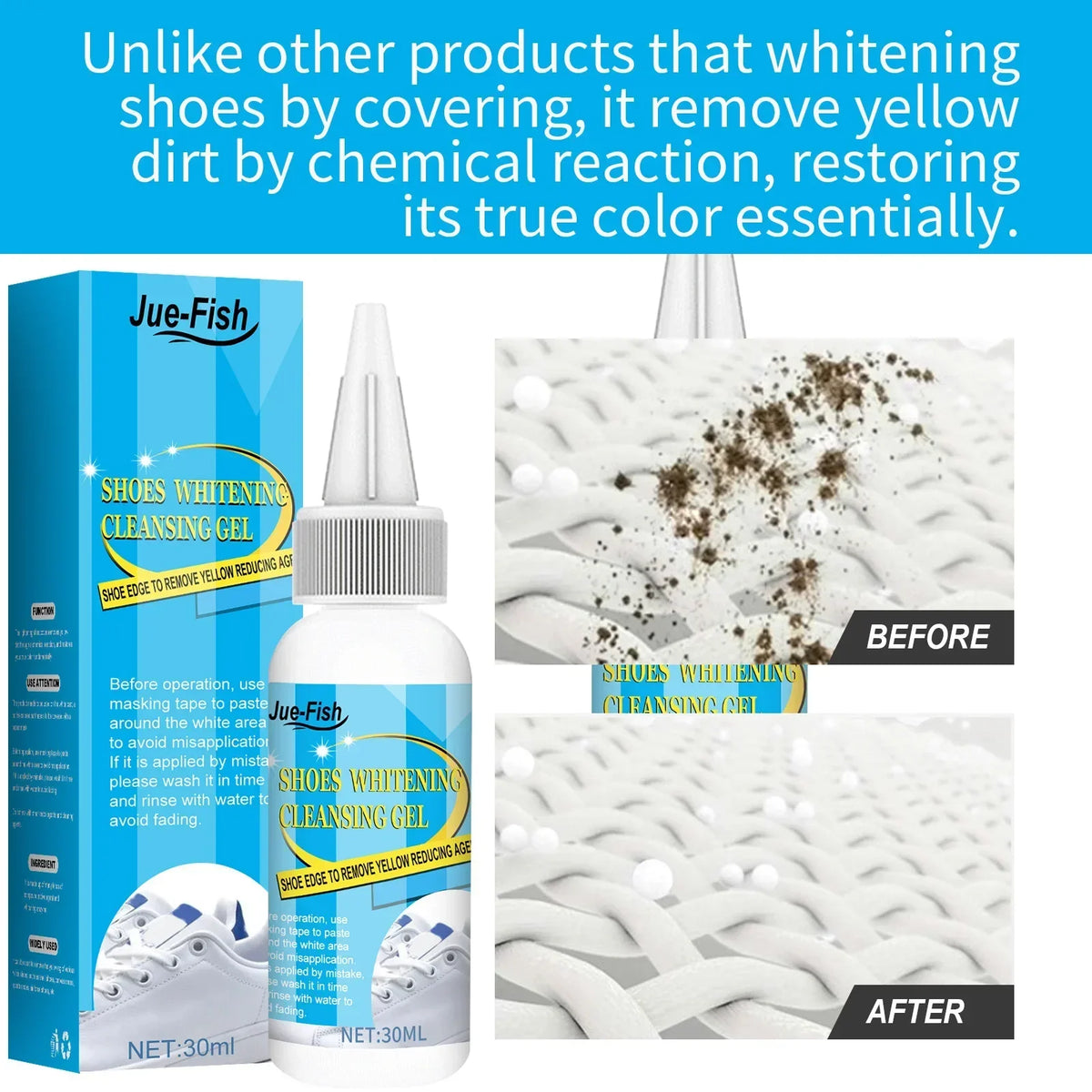 Jue-Fish White Shoe Cleaning Gel | Sneaker Stain & Yellow Remover