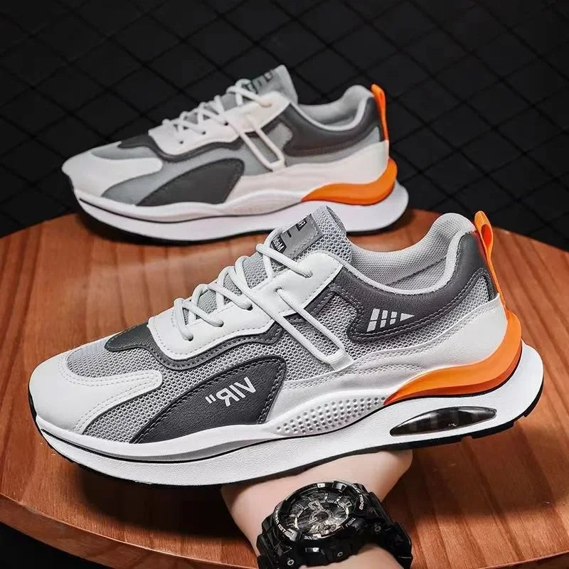 YBQJOO Men's Mesh Sneakers – Breathable Anti-Slip Sport Shoes