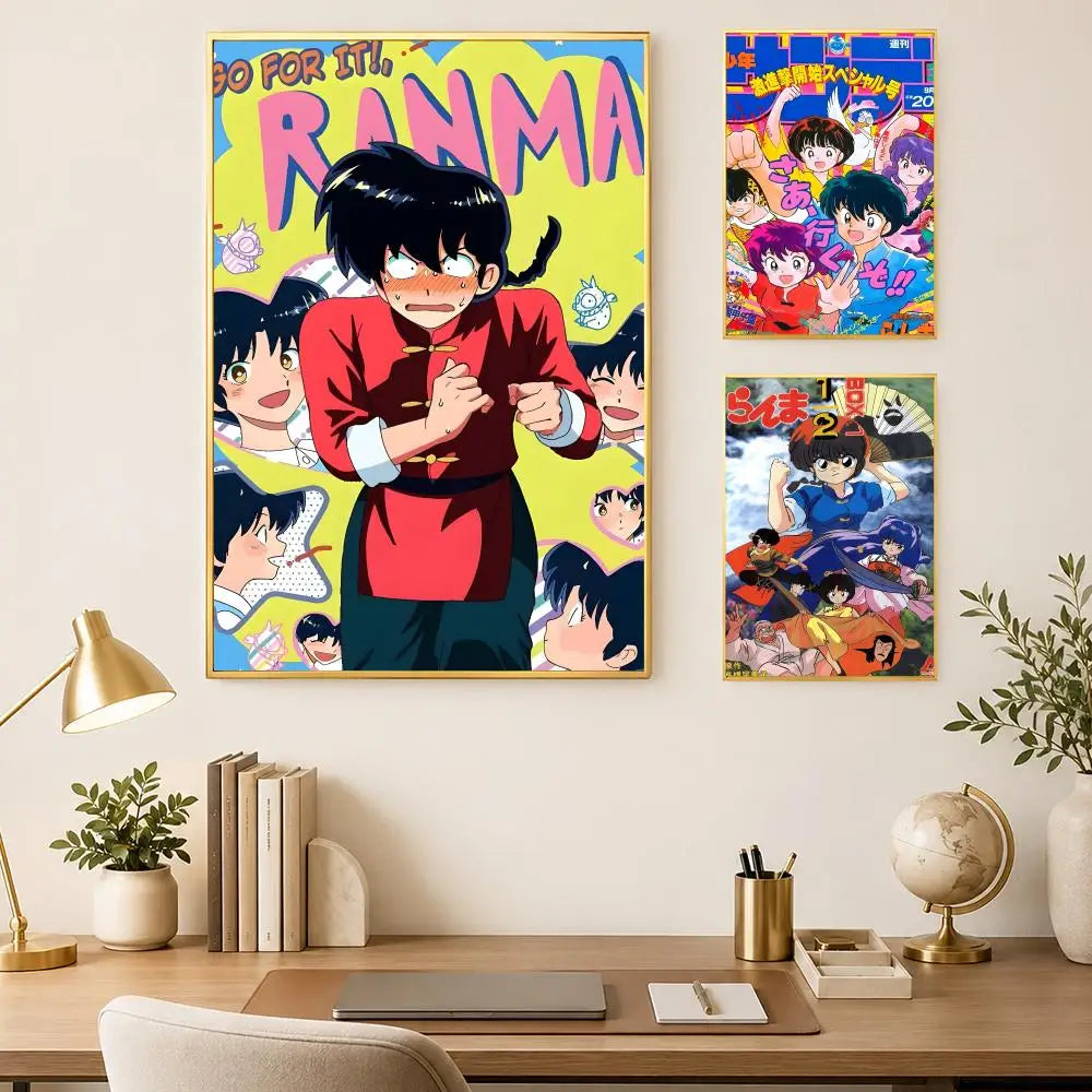 Ranma Anime Self-Stick HD PVC Wall Poster – Waterproof Decor