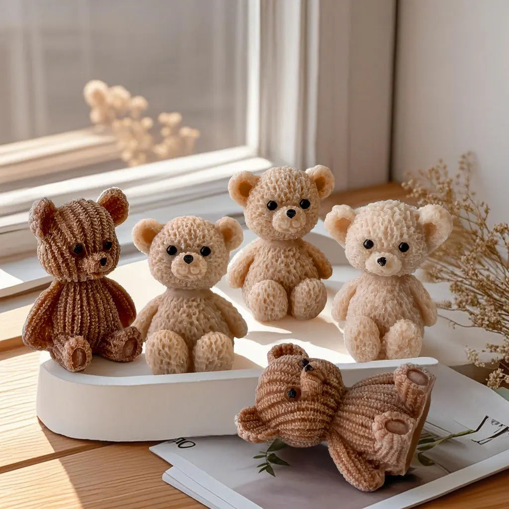 DIY Mini Bears Silicone Mold Aroma Candle Resin Ornament Mould