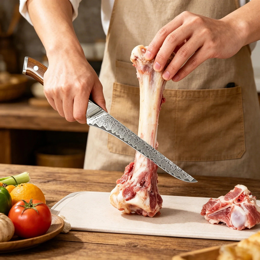 Damascus Steel Boning Knife – Sharp Chef Kitchen Knife