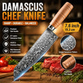 COOKCRAZE Japanese Chef's Knife – Damascus Steel & Oak Handle