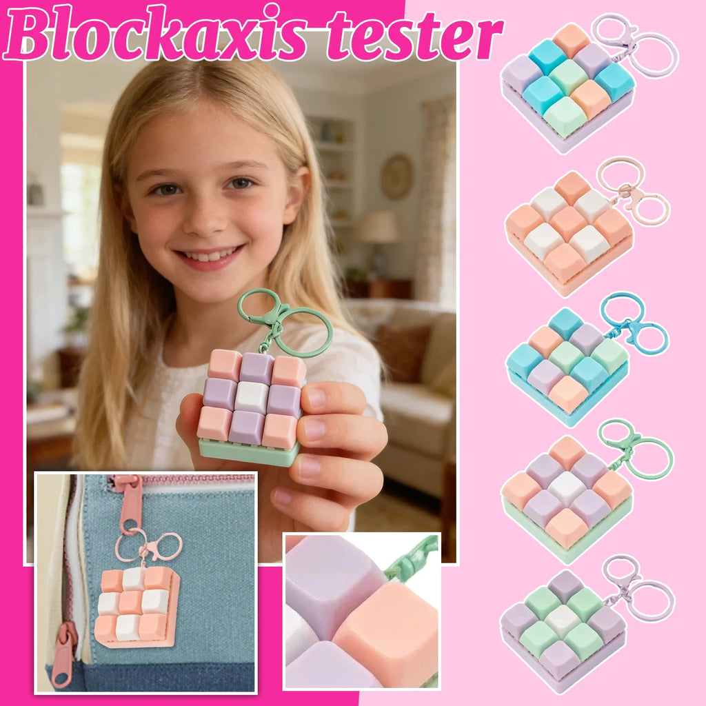 9-Key Fidget Keyboard Keychain Toy | Tactile Sensory Desk Toy
