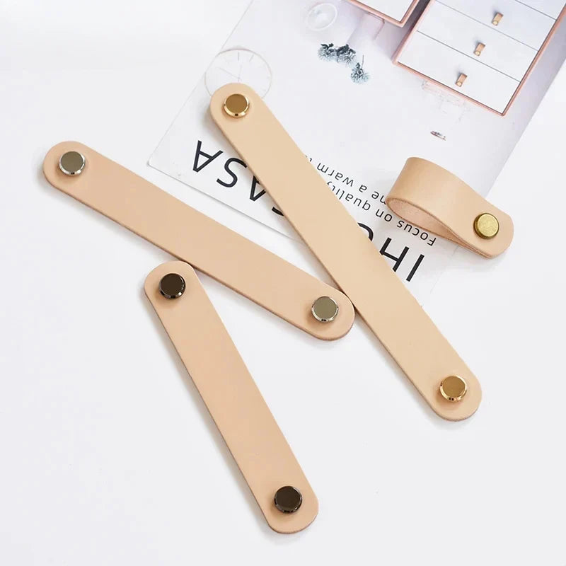 Nordic Vintage Leather Cabinet Handles & Drawer Pulls