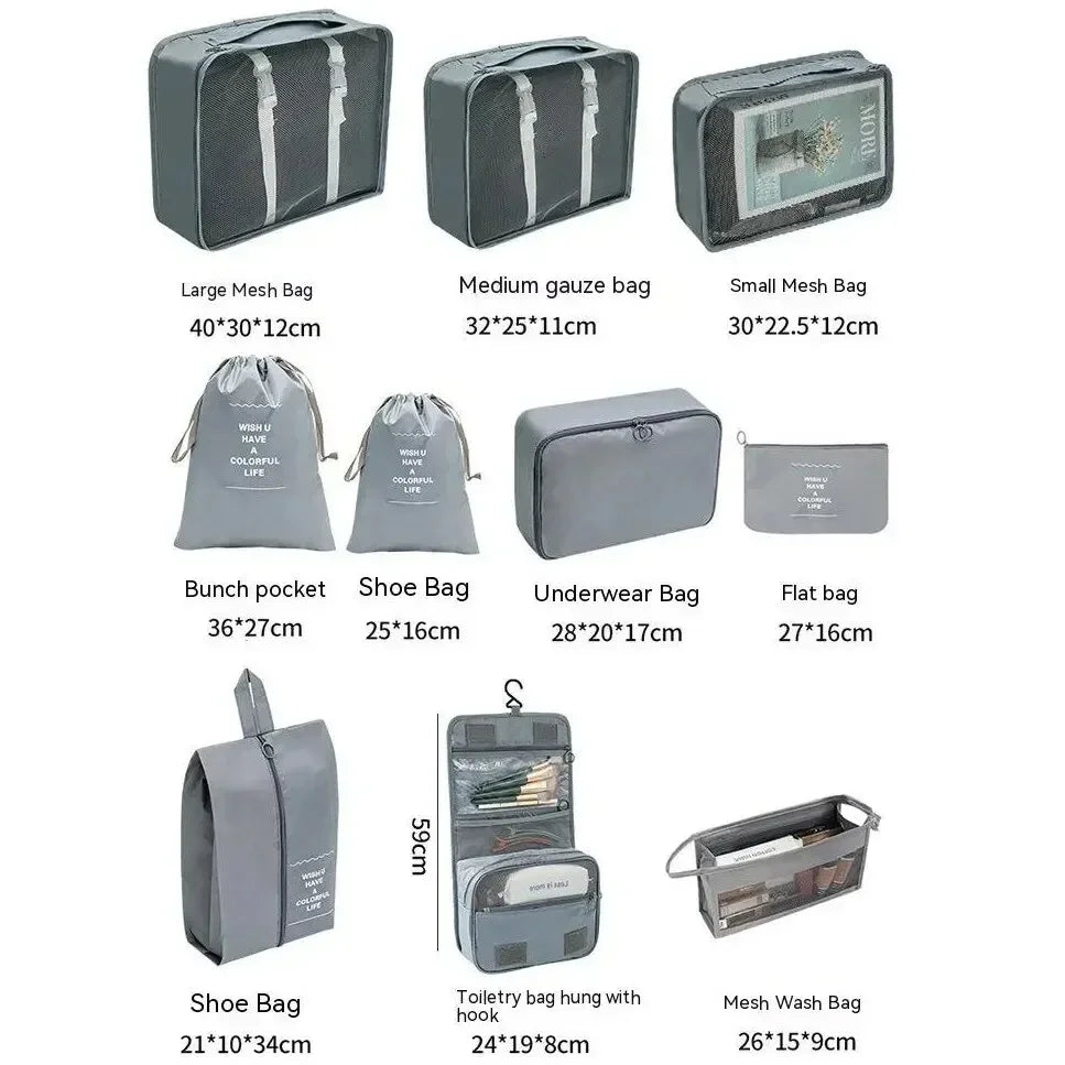 Travel Packing Cubes Set 7–10 Pcs | Luggage Organizer Bags