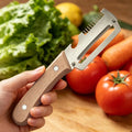 Stainless Steel Peeler with Wooden Handle | Fruit & Veg Tool