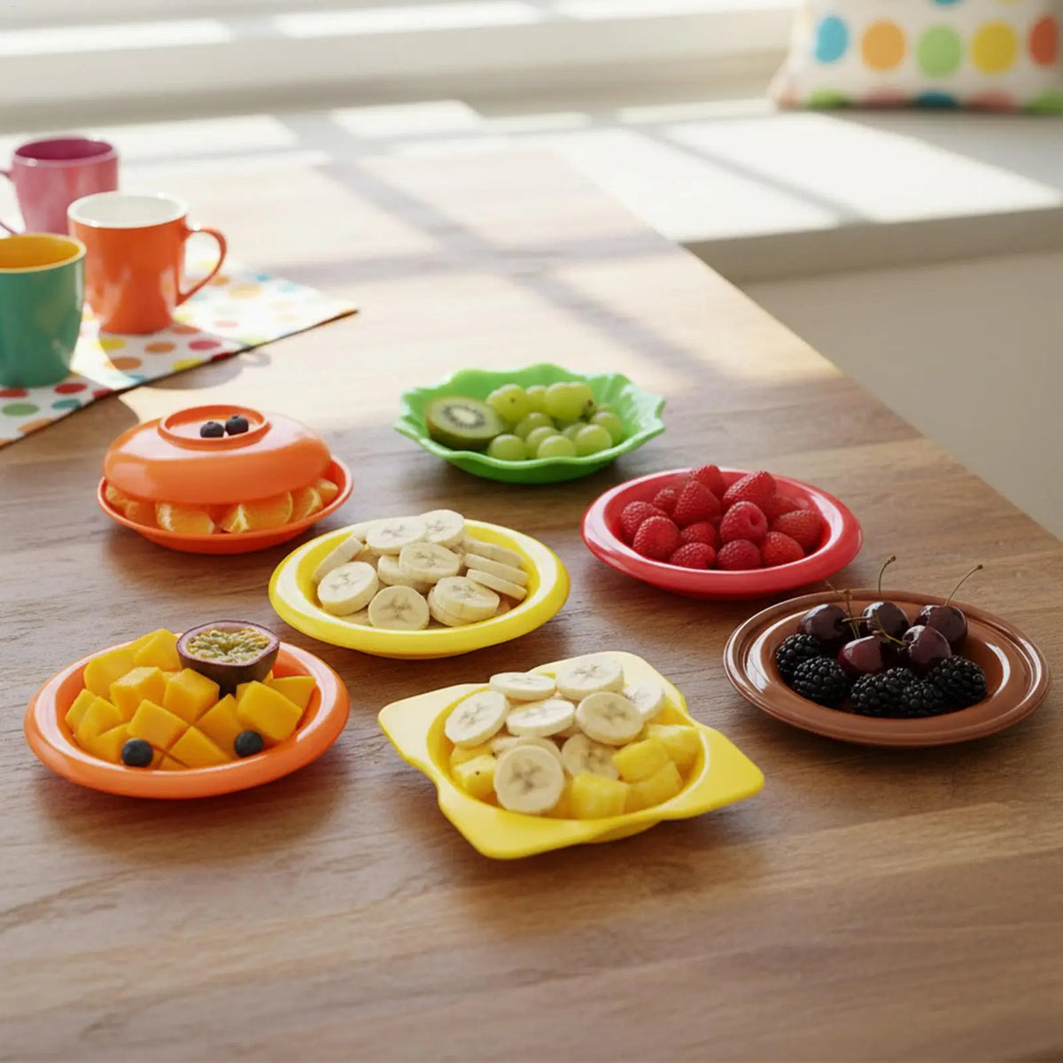 6 Seasoning Plate Burger Plates Stackable Sauce Bowls Dishwasher Safe