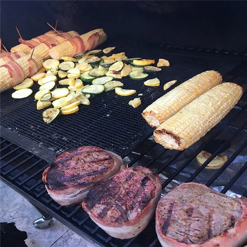 30x40Cm Non-stick Temperature Resistant BBQ Grid Pad Barbecue Mesh