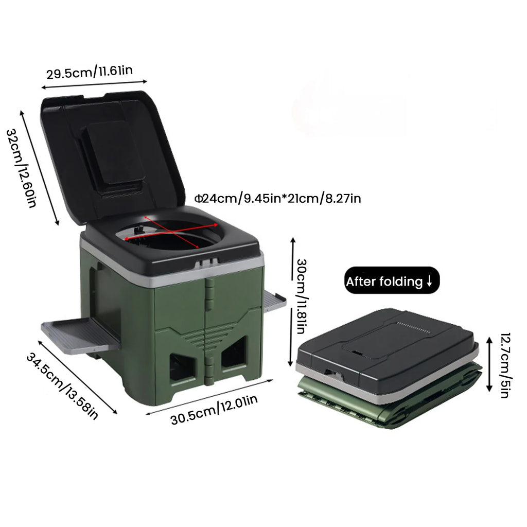 Portable Folding Toilet Camping Car Outdoor Travel Emergency Commode