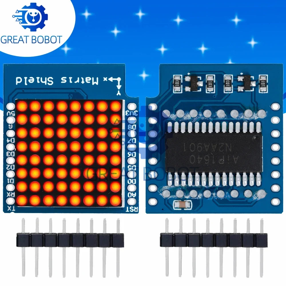 Matrix LED Shield V1.0 for WEMOS D1 Mini – 8×8 Dot Matrix
