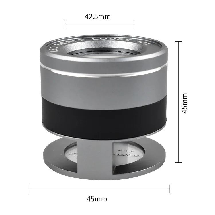 10X LED UV Magnifying Glass with Scale – Jeweler's Loupe Tool
