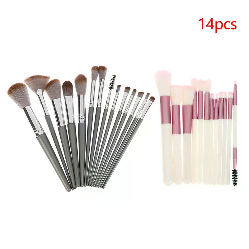 14-Piece Synthetic Makeup Brush Set – Foundation, Blush & More