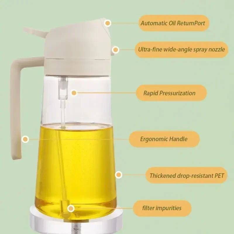 500ml Oil Spray Bottle for Kitchen, Air Fryer, BBQ & Camping