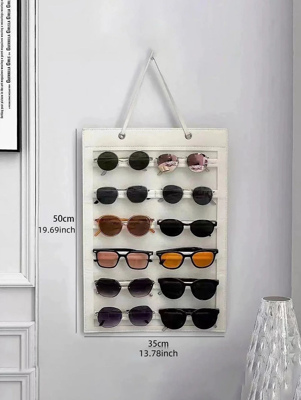 Sunglasses Storage Organizer Holds 12 Pairs Eyeglasses Hanging