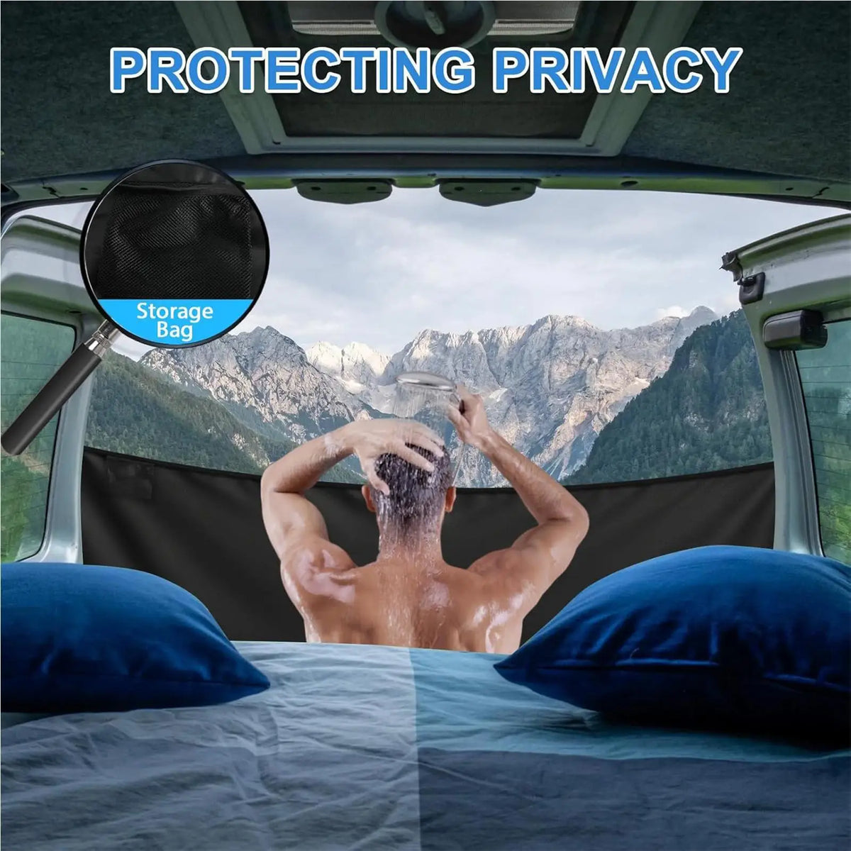 Outdoor Portable Shower Curtain – Waterproof Oxford Cloth & Magnetic