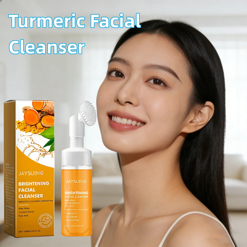 Jaysuing Turmeric Foam Facial Cleanser – Exfoliate & Minimize Pores