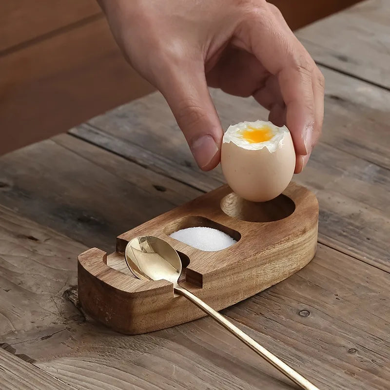 Wooden Egg Holder Tray – Eco-Friendly Acacia Wood Organizer