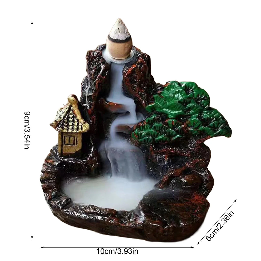 Backflow Incense Burner | Resin & Ceramic Smoke Waterfall Design