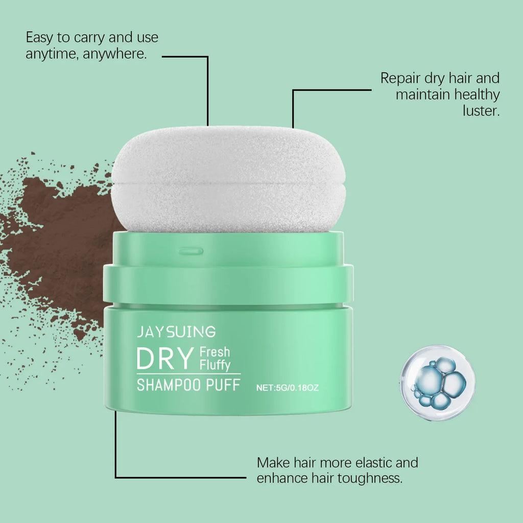 Matte Dry Shampoo Powder Puff – Oil Control & Root Volume Boost