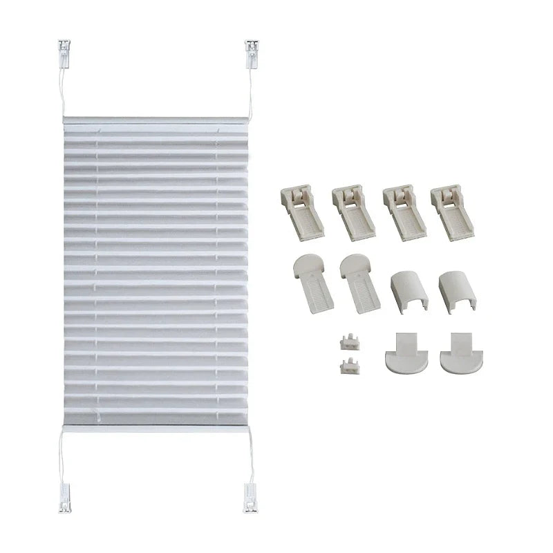 No-Drill Pleated Window Blind with Clamp Brackets | Indoor