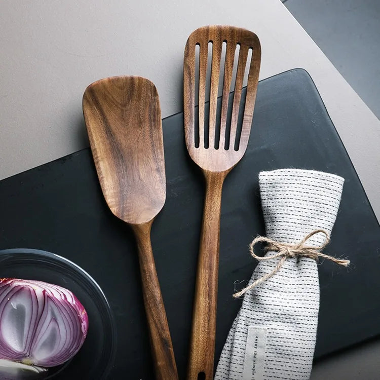2-Piece Wooden Japanese Spatula Set – Non-Stick & Heat Safe