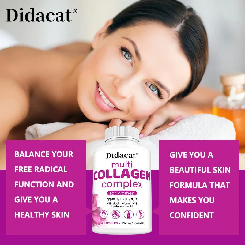 Multi-Collagen Complex Capsules – 5 Types + Hyaluronic Acid