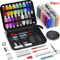 86 Sewing Threads Needles Scissors Tape Measure Buttons Storage Bag