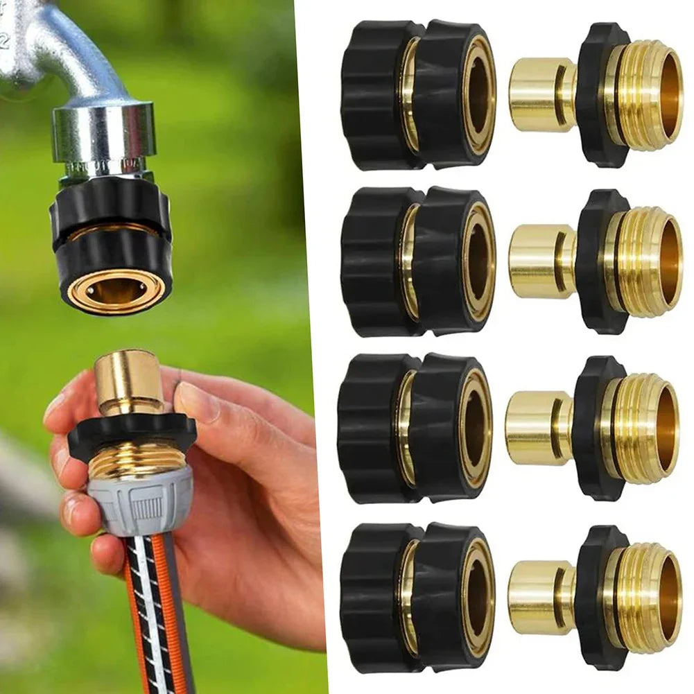 4-Piece 3/4" Garden Hose Quick Connect Adapter Set | No-Leak