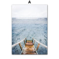 Beach Canvas Wall Art – Waves, Sea Turtles & Coconut Trees