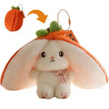 Cute 2 1 Transformable Fruit Rabbit Plush Keychain Soft Fluffy Bunny