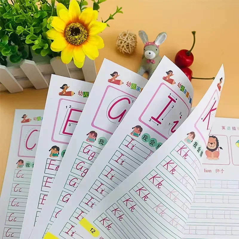 32 Pages Writing Learning Alphabet Math Numbers Kids Children's