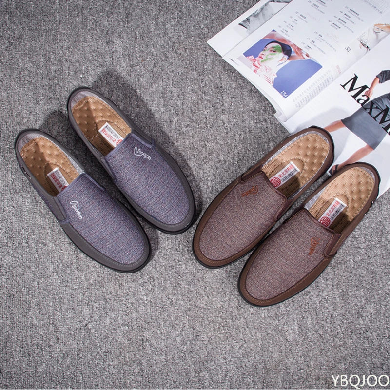 YBQJOO Men's Slip-On Casual Flat Shoes – Lightweight Non-Slip