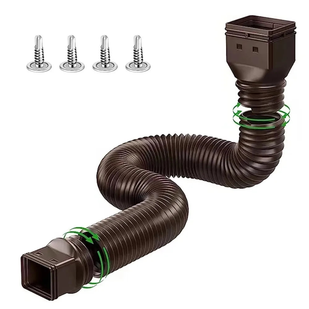 Retractable Rain Gutter Downspout Extensions Screws Rainwater