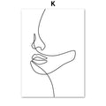 Nordic Minimalist Canvas Wall Art – Abstract Woman Face Line Art
