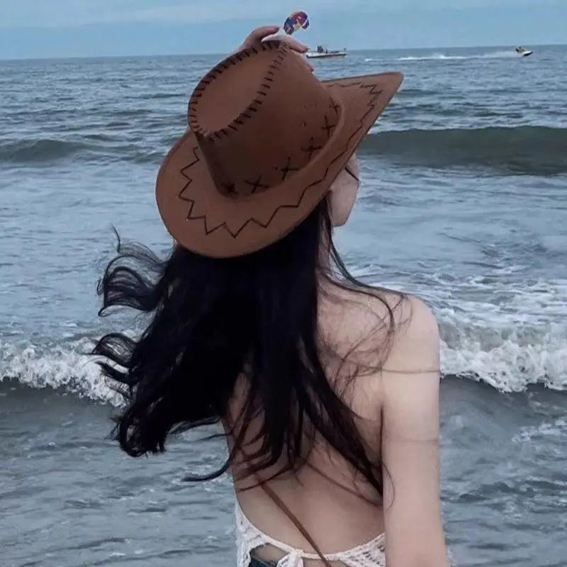 Unisex Western Cowboy Hat – Suede Cowgirl Cap for Parties