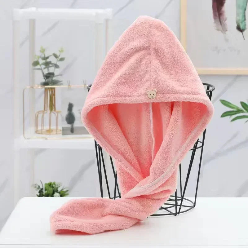 Microfiber Quick-Dry Hair Towel Cap for Women – Soft & Absorbent
