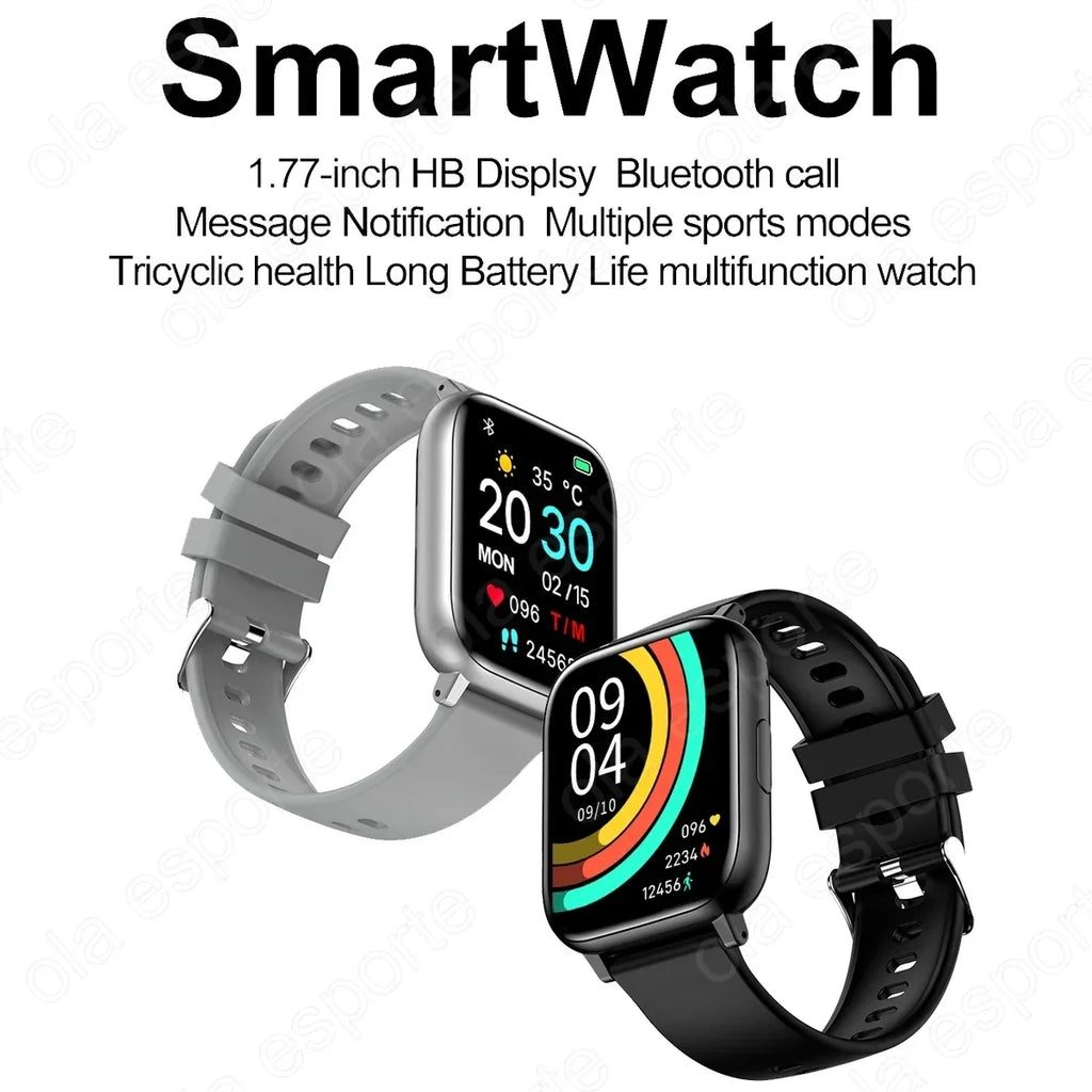 1.77" Full Touch Smartwatch | Heart Rate, SpO2 & Fitness Tracker