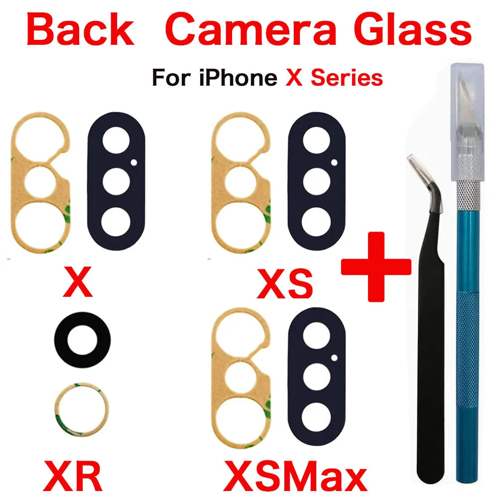 iPhone Rear Camera Glass Lens Replacement X–14 Pro Max + Tools